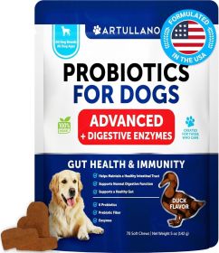 Dog Probiotics Gut Health Itchy Skin Allergies & Immunity Support Yeast Balance; Chews with Prebiotics and Probiotics