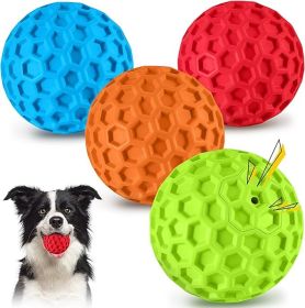 Indestructible Squeaky Dog Balls for Aggressive Chewers, Interactive Dog Toys to Keep Them Busy, Rubber Dog Chew Toy for Large, Medium  Breeds