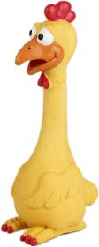 Rubber Chicken Squeaky Dog Toys for Small, Medium or Large Pet Breeds, Play Fetch, Reduce Separation Anxiety