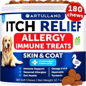 Dog Allergy Relief Chews Itching Skin Relief  Fish Oil Omega 3 Seasonal Allergies Pills Skin & Coat Anti Itch Hot Spots Treatment