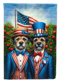 All American Border Terrier House Flag Large Porch Sleeve Decorative Outside Yard Banner Artwork Wall Hanging, Polyester, Multicolor