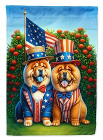 All American Chow Chow House Flag Large Porch Sleeve Decorative Outside Yard Banner Artwork Wall Hanging, Polyester,  Multicolor