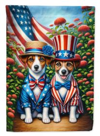 All American Jack Russell Terrier House Flag Large Porch Sleeve Decorative Outside Yard Banner Artwork Wall Hanging, Polyester