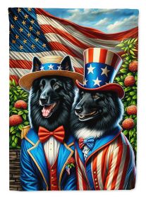 All American Belgian Sheepdog House Flag Large Porch Sleeve  Decorative Outside Yard Banner Artwork Wall Hanging, Polyester
