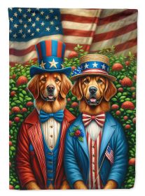 All American Chesapeake Bay Retriever House Flag Large Sleeve Decorative Outside Yard Banner Artwork Wall Hanging, Polyester, House Size