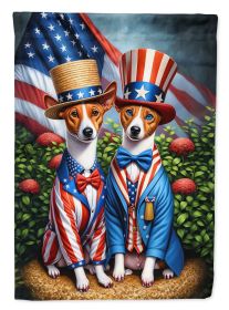 All American Basenji House Flag Large Porch Sleeve Decorative Outside Yard Banner Artwork Wall Hanging, Polyester,  Multicolor