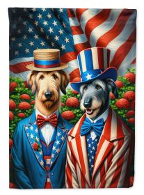 All American Irish Wolfhound House Flag Large Porch Sleeve  Outside Yard Banner Artwork Wall Hanging, Polyester,  Multicolor