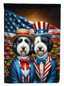 All American Old English Sheepdog House Flag Large Porch Sleeve Decorative Outside Yard Banner Artwork Wall Hanging, Polyester, House Size