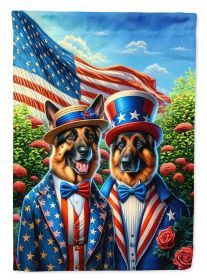 All American German Shepherd House Flag Large Porch Sleeve Decorative Outside Yard Banner Artwork Wall Hanging, Polyester, House Size, Multicolor