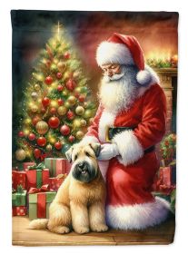 Wheaten Terrier and Santa Claus House Flag Large Porch Sleeve  Decorative Outside Yard Banner Artwork Wall Hanging, Polyester