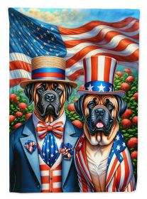 All American Mastiff House Flag Large Porch Sleeve Decorative Outside Yard Banner Artwork Wall Hanging, Polyester, House Size, Multicolor