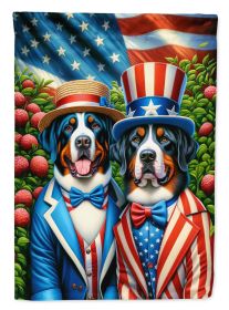 All American Greater Swiss Mountain Dog House Flag Large Sleeve Decorative Outside Yard Banner Artwork Wall Hanging, Polyester, House Size