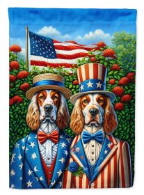 All American English Setter House Flag Large Porch Sleeve Pole Decorative Outside Yard Banner Artwork Wall Hanging, Polyester, House Size