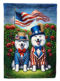 All American American Eskimo House Flag Large Porch Sleeve Decorative Outside Yard Banner Artwork Wall Hanging, Polyester, House Size, Multicolor