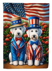 All American Bedlington Terrier House Flag Large Porch Sleeve Decorative Outside Yard Banner Artwork Wall Hanging, Polyester