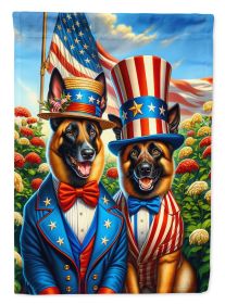 All American Belgian Malinois House Flag Large Porch Sleeve Decorative Outside Yard Banner Artwork Wall Hanging, Polyester, House Size
