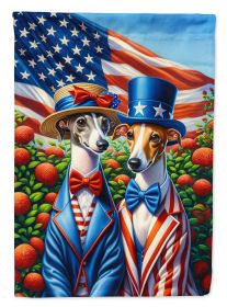 All American Italian Greyhound House Flag Large Porch Sleeve Decorative Outside Yard Banner Artwork Wall Hanging, Polyester, House Size