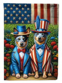 All American Australian Cattle Dog House Flag Large Porch Sleeve Pole Decorative Outside Yard Banner Artwork Wall Hanging, Polyester, House Size
