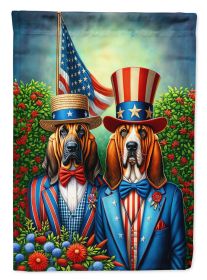 All American Bloodhound House Flag Large Porch Sleeve Decorative Outside Yard Banner Artwork Wall Hanging, Polyester, House Size, Multicolor