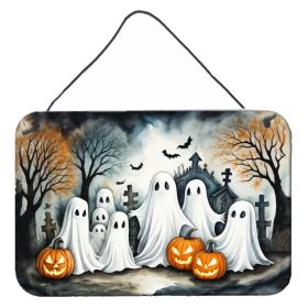 Ghosts Spooky Halloween Wall or Door Hanging Prints Aluminum Metal Sign Kitchen Wall Bar Bathroom Plaque Home Decor, 8HX12W, Multicolor