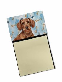Wirehaired Red Dachshund Coworker Watercolor Sticky Note Holder Refillable Dispenser Desk Accessory 3x3 Pad Gift