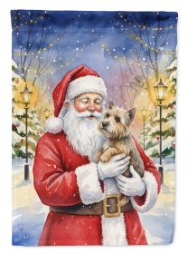 Cairn Terrier with Santa Claus House Flag Large Porch Sleeve Decorative Outside Yard Banner Artwork Wall Hanging, Polyester, House Size