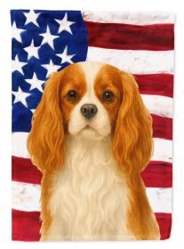 Blenheim Cavalier Spaniel American Flag House Flag Large Porch Sleeve Decorative Outside Yard Banner Artwork Wall Hanging, Polyester, House Size