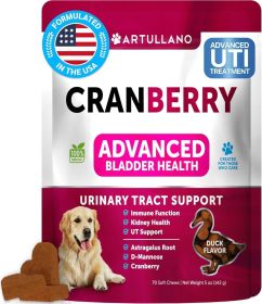 Dog UTI Treatment Cranberry Bladder Control for Dogs; Urinary Tract Infection Incontinence Pill Bladder Stones UTI Medicine Treats