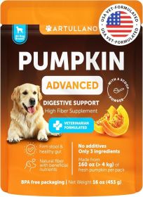 Pumpkin Powder for Dogs Digestive Support 1 6 oz Fiber Supplement for Constipation  For Gut Balance Healthy Skin Digestion Anal Glands Firm Stool.