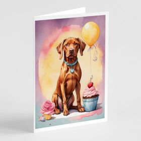 Vizsla Happy Birthday Greeting Cards Pack of 8 Blank Cards with Envelopes Whimsical Size 5x7 Blank Note Cards