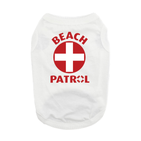 Beach Patrol Dog Shirt (Color: White, size: X-Small)