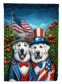 All American Great Pyrenees House Flag Large Porch Sleeve Pole Decorative Outside Yard Banner Artwork Wall Hanging, Polyester, Multicolor (Default: Default)