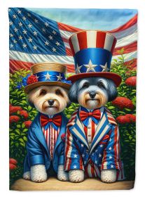 All American Dandie Dinmont Terrier House Flag Large Porch Sleeve Pole Decorative Outside Banner Artwork Wall Hanging, Polyester (Default: Default)