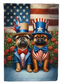 All American Brussels Griffon House Flag Large Porch Sleeve Pole Decorative Outside Yard Banner Artwork Wall Hanging, Polyester, (Default: Default)