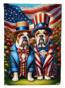 All American English Bulldog House Flag Large Porch Sleeve Pole Decorative Outside Yard Banner Artwork Wall Hanging, Polyester,  Multicolor (Default: Default)
