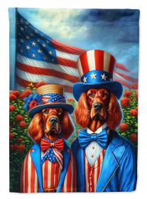 All American Irish Setter House Flag Large Porch Sleeve Pole Decorative Outside Yard Banner Artwork Wall Hanging, Polyester,  Multicolor (Default: Default)