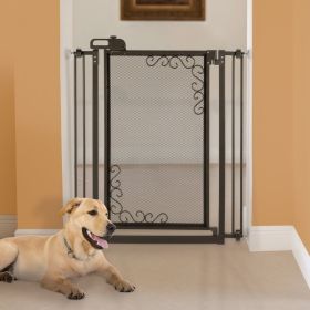 Tall One-Touch Gate (Option: Touch Metal Mesh Pet Gate in Antique Bronze)