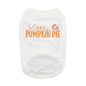 Little Pumpkin Pie Dog Shirt (Color: White, size: large)