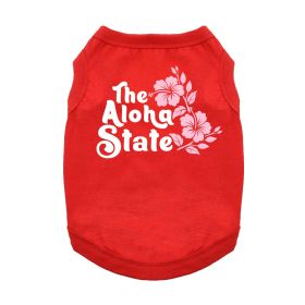 The Aloha State Dog Shirt (Color: Red, size: medium)
