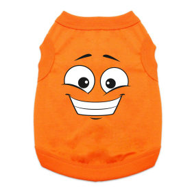 Happy Face Dog Shirt (Color: Sunset Orange, size: medium)