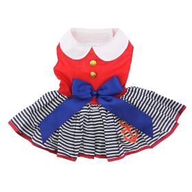 Sailor Girl Dress with Matching Leash (size: X-Small)