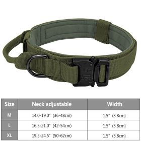 Tactical Pet Collar; Dog Collar With Handle; Military Heavy Duty Dog Collars For Medium to X-Large Dogs (Color: Army Green, size: XL)