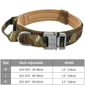 Tactical Pet Collar; Dog Collar With Handle; Military Heavy Duty Dog Collars For Medium to X-Large Dogs (Color: Military Blue, size: L)