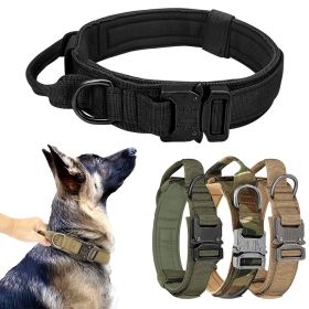 Tactical Pet Collar; Dog Collar With Handle; Military Heavy Duty Dog Collars For Medium to X-Large Dogs (Color: Khaki, size: M)