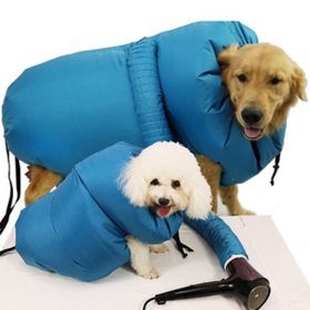 Dog Drying Coat; Pet Drying Bag Use With Dog Blower Grooming Dryer; Portable Fast Easy Blower (size: M)