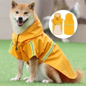 dog raincoat cloak type reflective strip pet windproof rainproof dog hooded raincoat  Medium to 5XL (colour: orange, size: 5XL(33-50 kg))