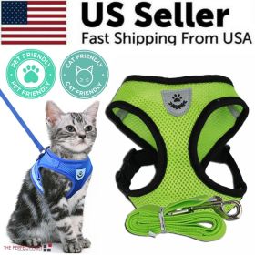 Dog Pet Harness Adjustable Control Vest Dogs Reflective S, M, L, XL Leash (Color: Green, size: M)
