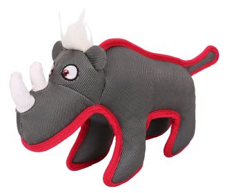 Pet Life Animal Dura-Chew Reinforced Stitching Durable Water Resistant Plush Chew Tugging Dog Toy (Color: Grey)