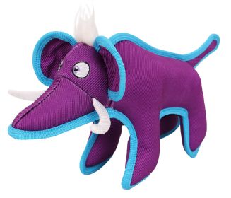 Pet Life Animal Dura-Chew Reinforced Stitching Durable Water Resistant Plush Chew Tugging Dog Toy (Color: Purple)