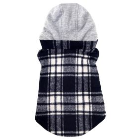 Weekender Dog Sweatshirt Hoodie (Color: Black & White Plaid Flannel, size: X-Small)